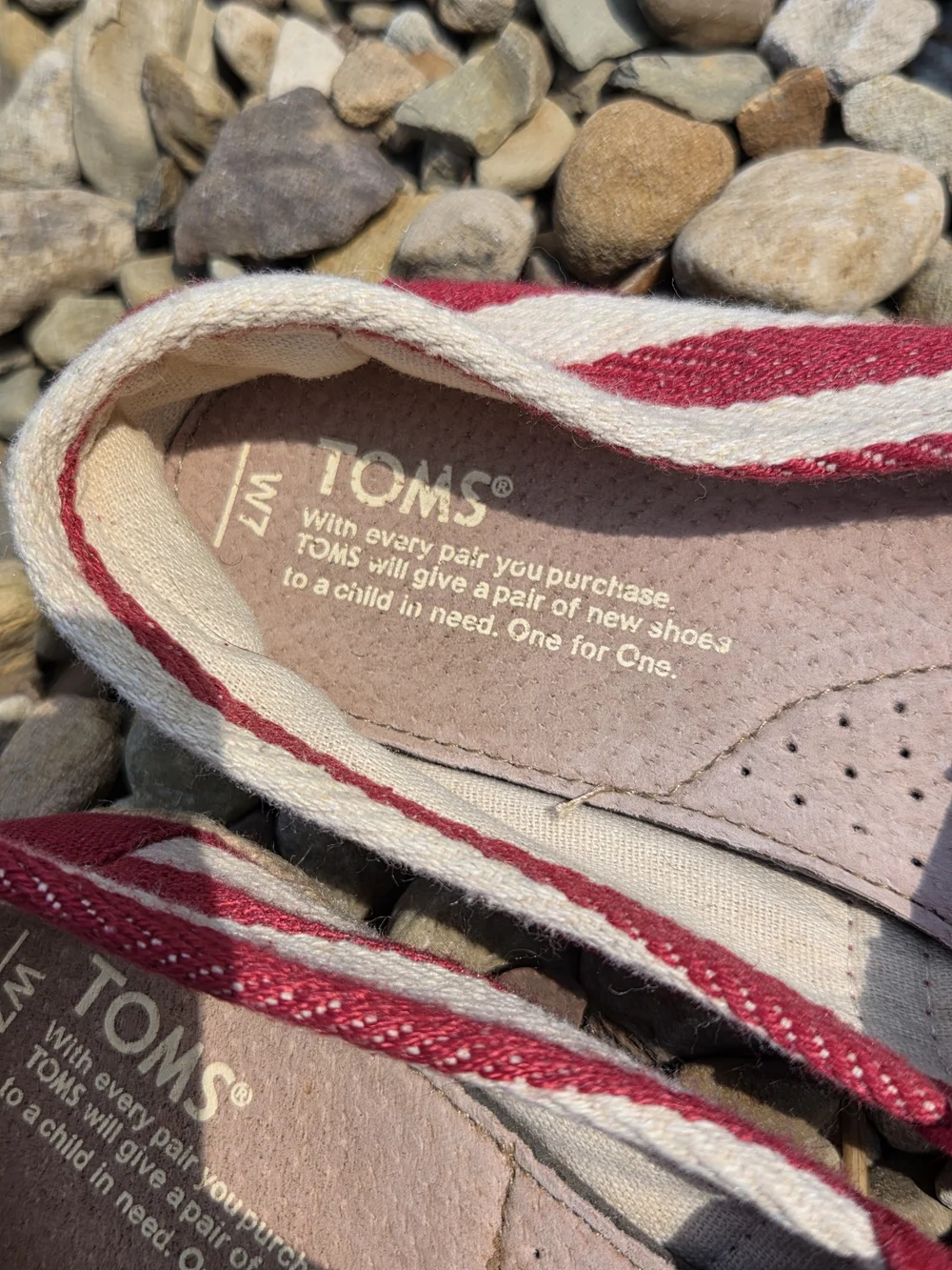 Toms Red Canvas Espadrille Slip-On Flats Size 7